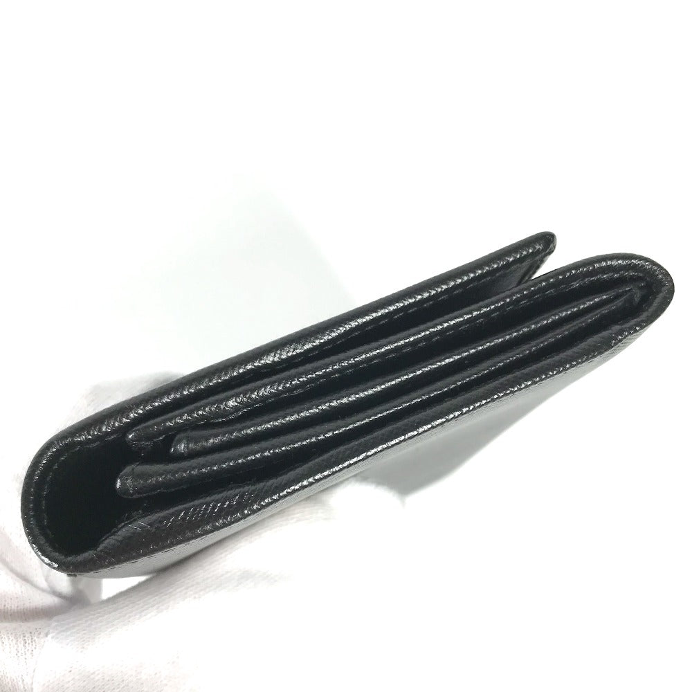 PRADA Long Wallet Purse M608A Safiano leather black Triangle logo plate Long wallet Women Used Authentic