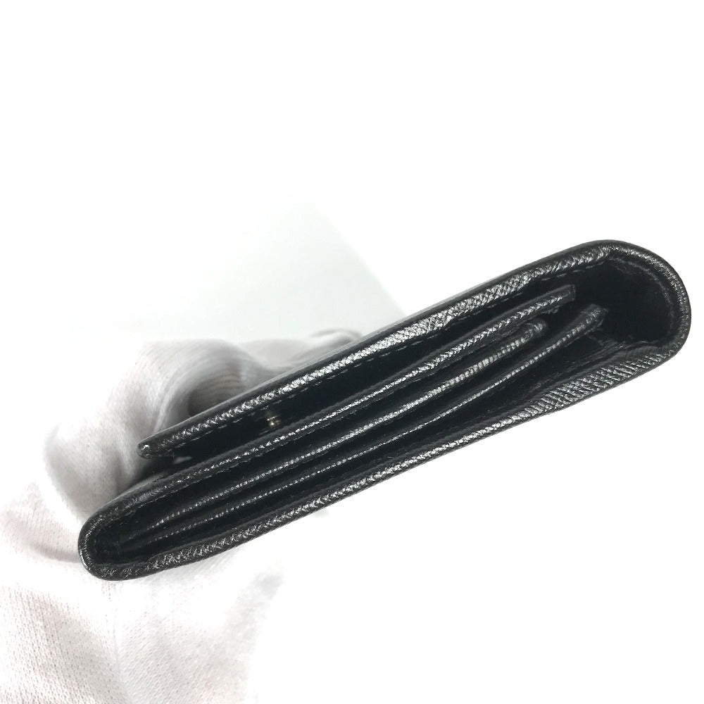 PRADA Long Wallet Purse M608A Safiano leather black Triangle logo plate Long wallet Women Used Authentic