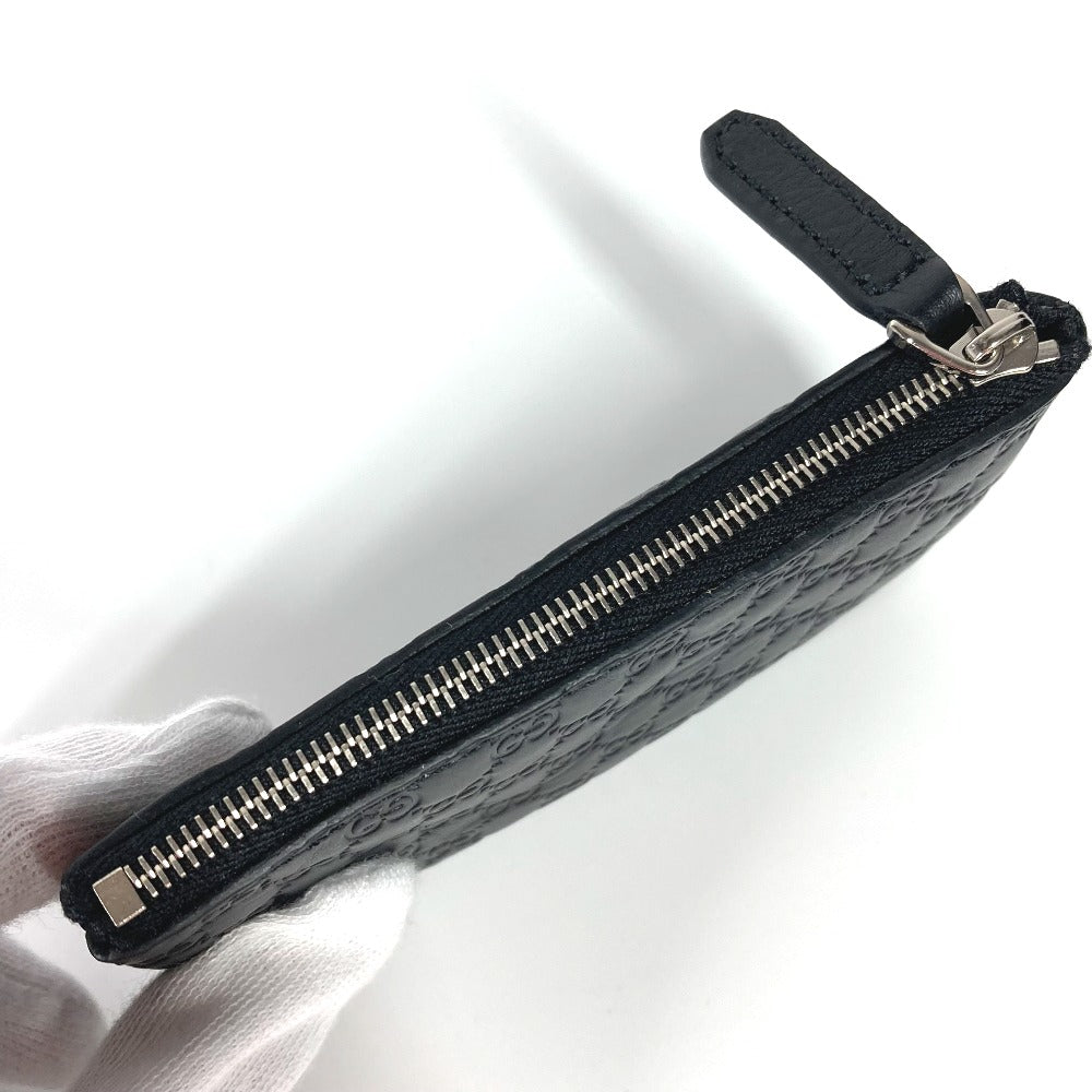 GUCCI Coin case 544476 leather black With key ring Micro Gucci Shima GG mens Used Authentic