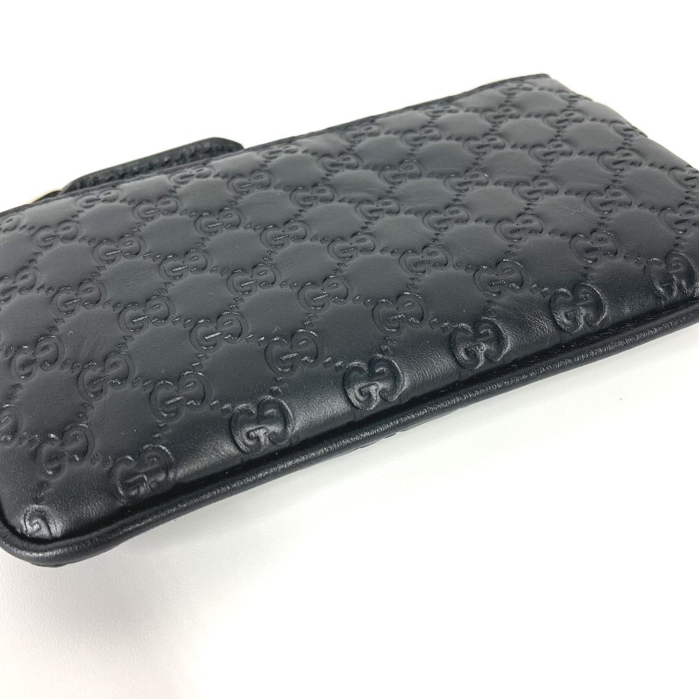 GUCCI Coin case 544476 leather black With key ring Micro Gucci Shima GG mens Used Authentic