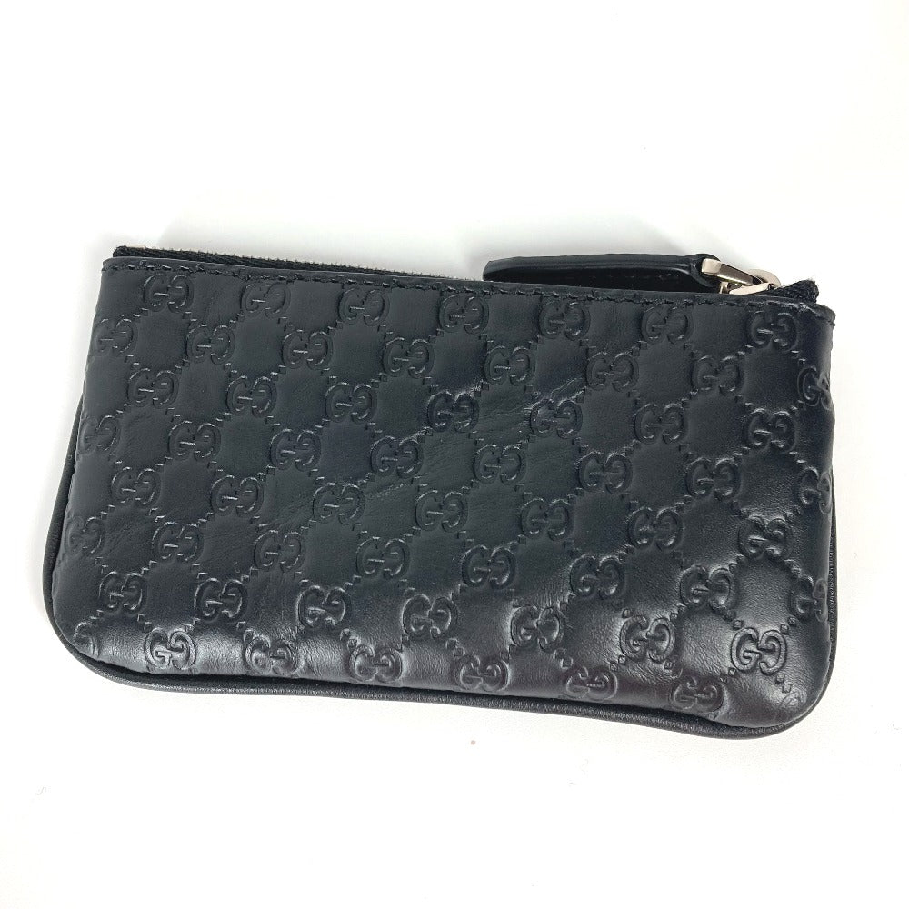 GUCCI Coin case 544476 leather black With key ring Micro Gucci Shima GG mens Used Authentic