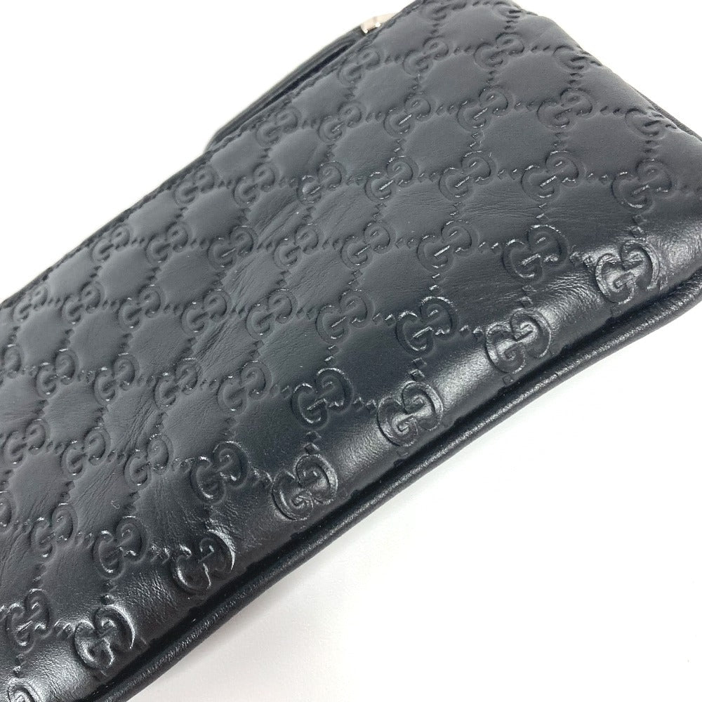 GUCCI Coin case 544476 leather black With key ring Micro Gucci Shima GG mens Used Authentic