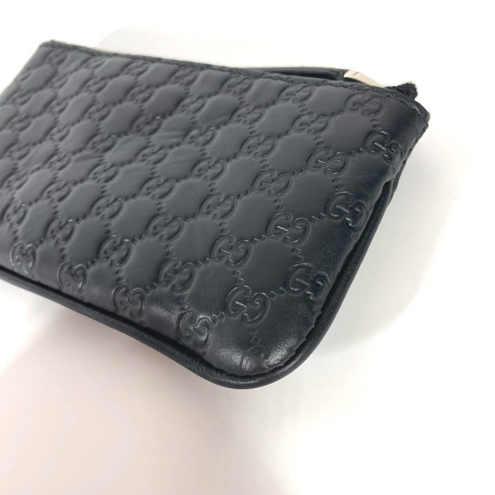 GUCCI Coin case 544476 leather black With key ring Micro Gucci Shima GG mens Used Authentic