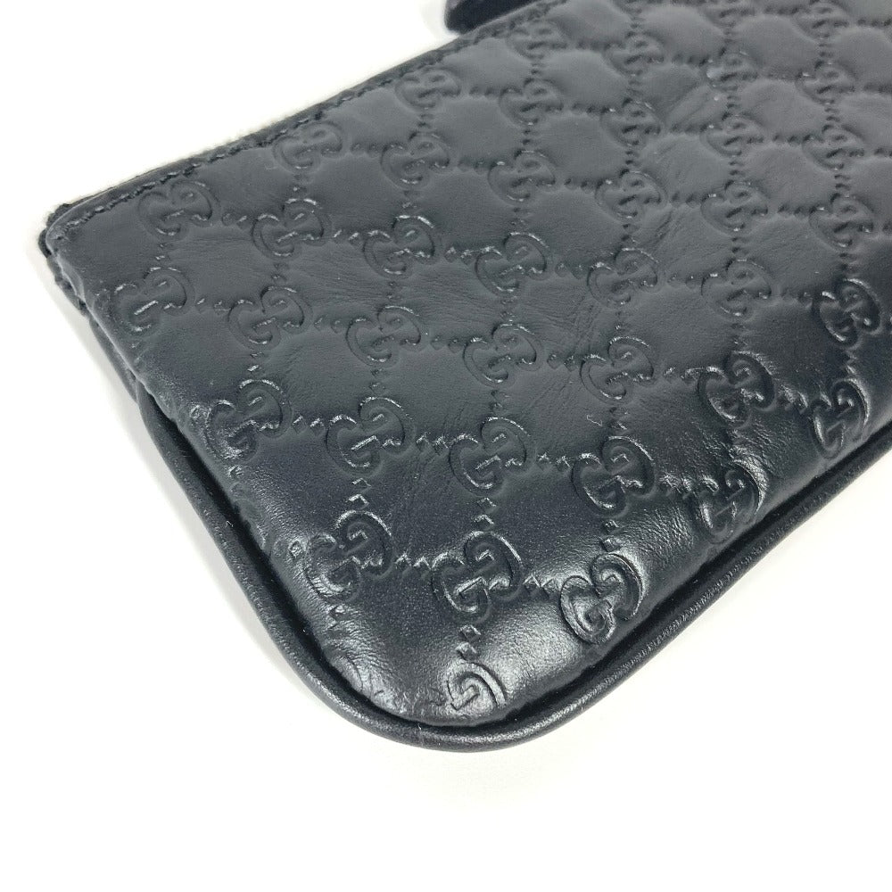 GUCCI Coin case 544476 leather black With key ring Micro Gucci Shima GG mens Used Authentic
