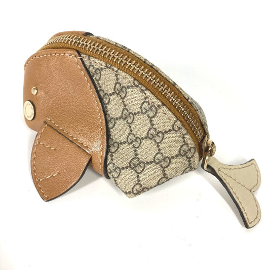 GUCCI Coin case 256862 PVC / Leather beige GG plus whale whale Women Used Authentic