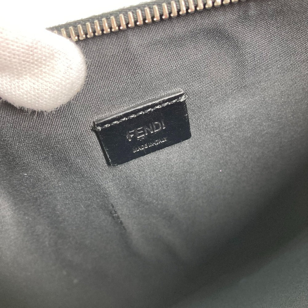 FENDI Clutch bag 7N0078 leather black Monster Bugs mens Used Authentic