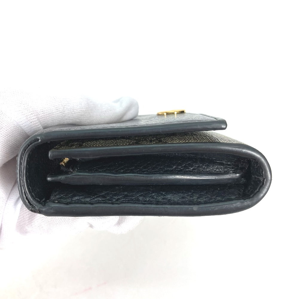 GUCCI Folded wallet 598587 Leather PVC beige GG Supreme GG Marmont Women Used Authentic