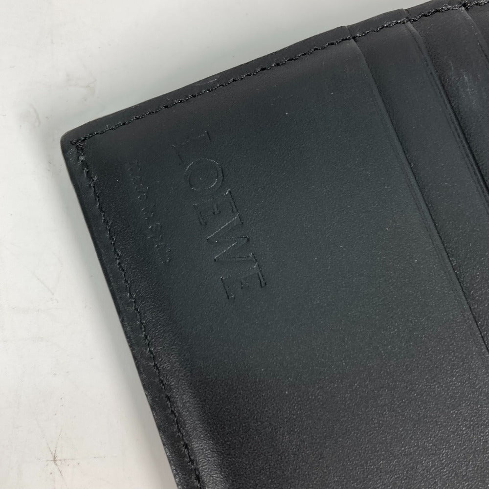 LOEWE Long Wallet Purse leather black Long wallet puzzle mens Used Authentic
