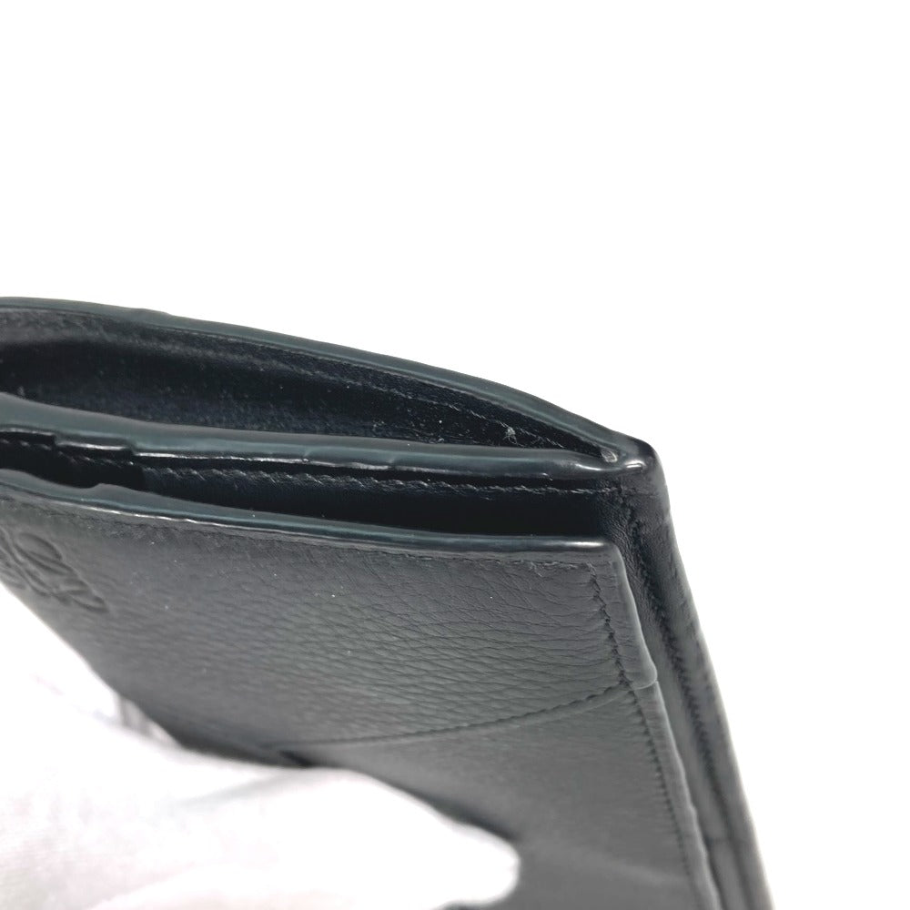 LOEWE Long Wallet Purse leather black Long wallet puzzle mens Used Authentic