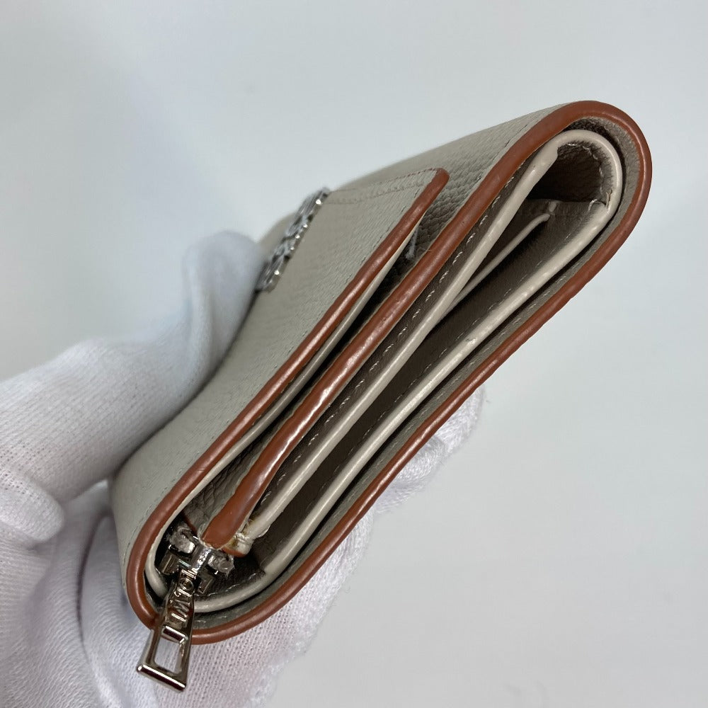 LOEWE Trifold wallet C821S33X01 leather beige Anagram Trifold Wallet Women Used Authentic