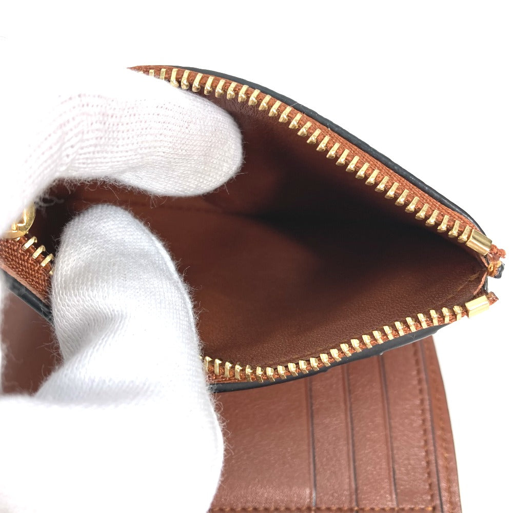 LOEWE Folded wallet C660Z41X01 leather Brown Compact wallet Compact zip wallet Women Used Authentic