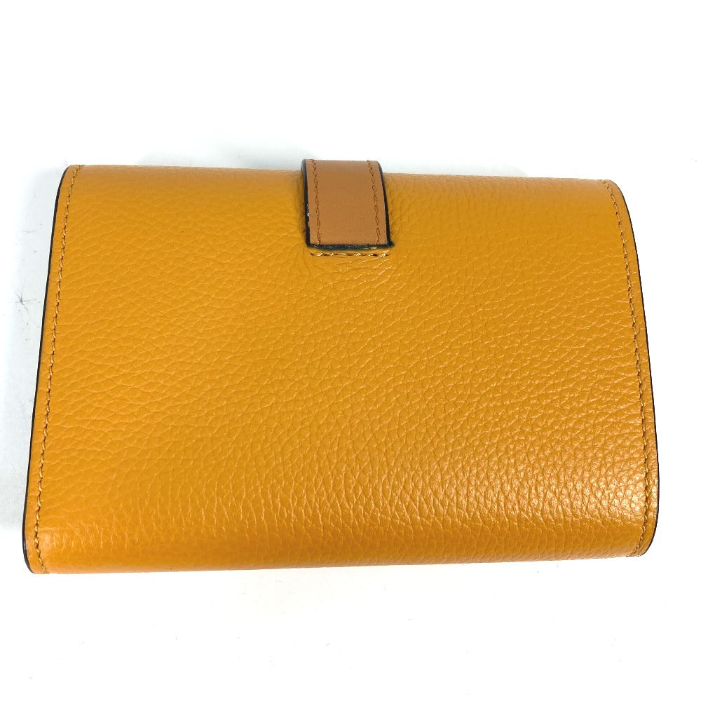 LOEWE Folded wallet C660Z41X01 leather Brown Compact wallet Compact zip wallet Women Used Authentic