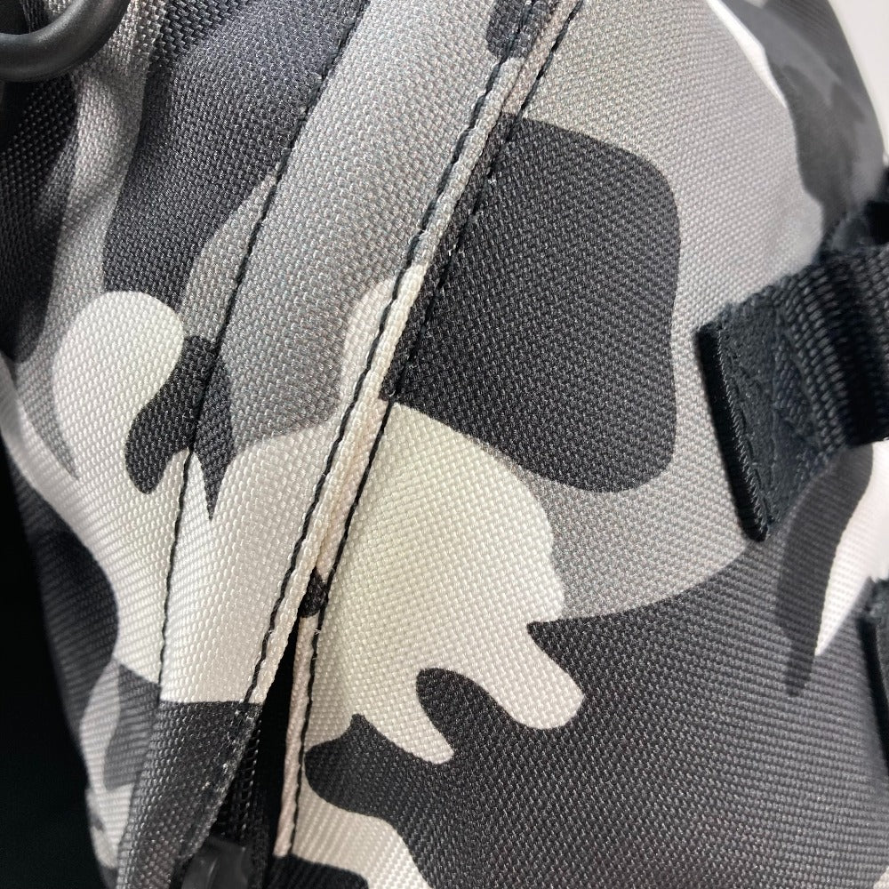 BALENCIAGA Backpack 6440312 canvas Gray x black Camouflage camouflage Army mens Used Authentic