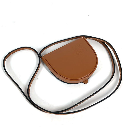 LOEWE Coin case leather Brown Wallet Coin Pocket Anagram logo