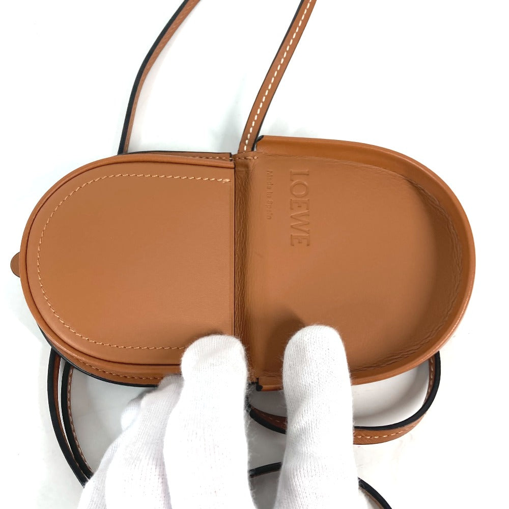 LOEWE Coin case leather Brown Wallet Coin Pocket Anagram logo