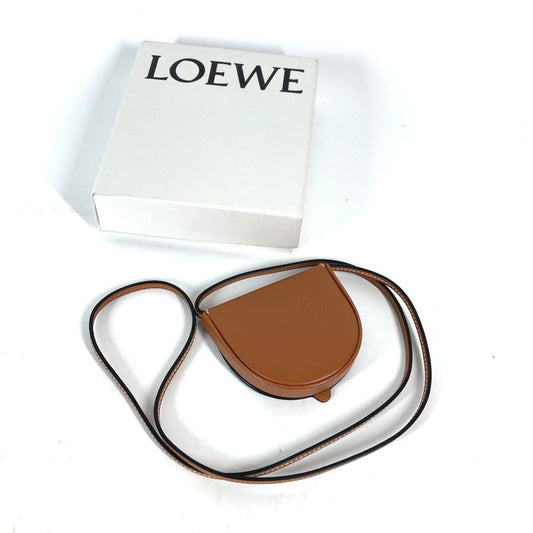 LOEWE Coin case leather Brown Wallet Coin Pocket Anagram logo