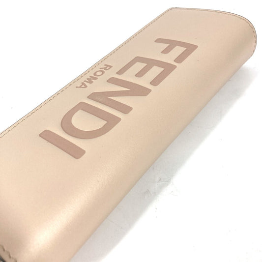 FENDI Long Wallet Purse 8M0251 leather beige Long wallet logo Women Used Authentic