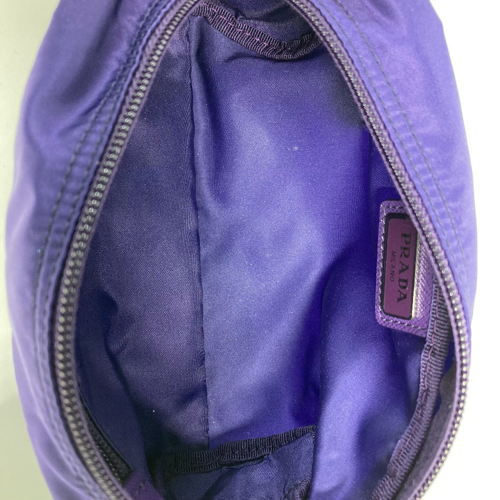 PRADA Pouch 1NA350 Nylon purple Triangle logo Women Used Authentic