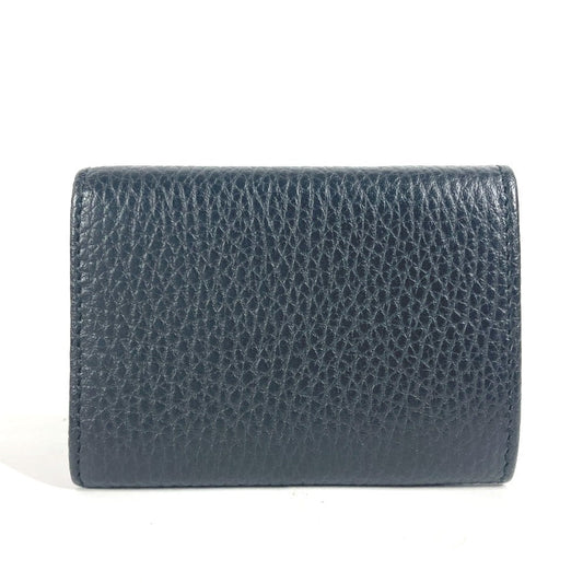 GUCCI Trifold wallet 523277 leather black GG Marmont Women Used Authentic