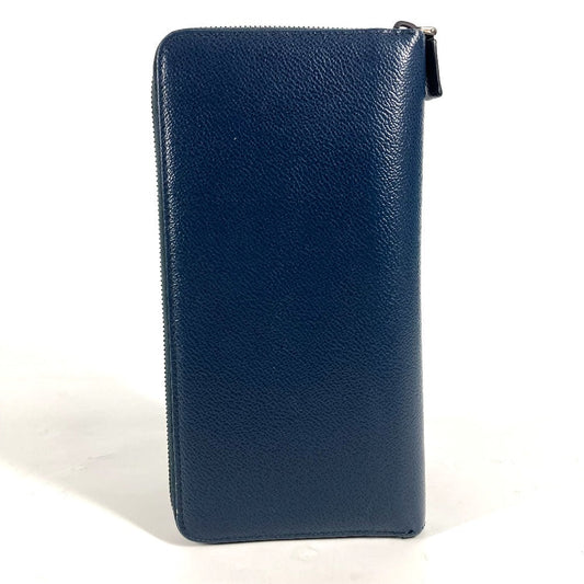 PRADA Long Wallet Purse 2ML220 saffiano leather Navy logo Travel case mens Used Authentic