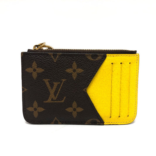 LOUIS VUITTON Coin case M81882 Monogram canvas Brown x yellow Monogram Porto Cult Romy mens Secondhand Authentic