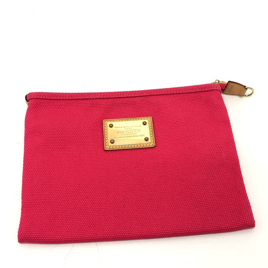 LOUIS VUITTON Pouch M40065 canvas pink Antigua Pochette Platt GM Women Used Authentic