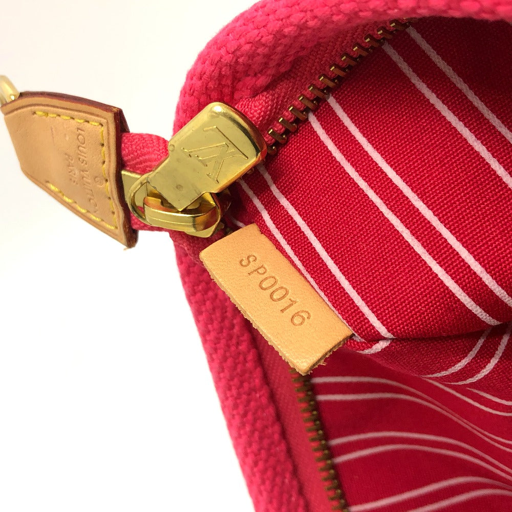 LOUIS VUITTON Pouch M40065 canvas pink Antigua Pochette Platt GM Women Used Authentic