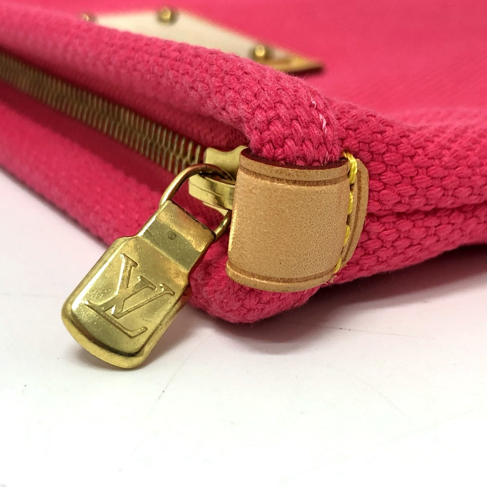 LOUIS VUITTON Pouch M40065 canvas pink Antigua Pochette Platt GM Women Used Authentic