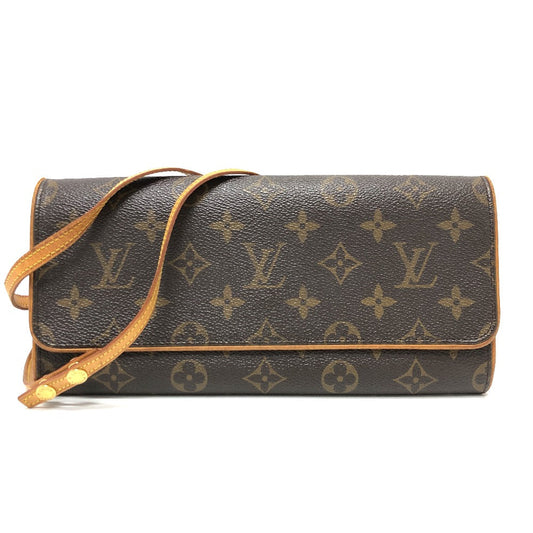LOUIS VUITTON Shoulder Bag M51852 Monogram canvas Brown Monogram Pochette Twin GM Women Secondhand Authentic