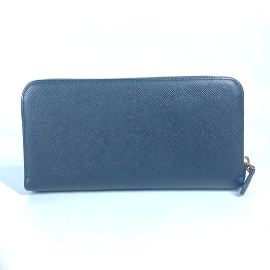 PRADA Long Wallet Purse 1ML506 saffiano leather black logo Heart Bicolor Women Used Authentic