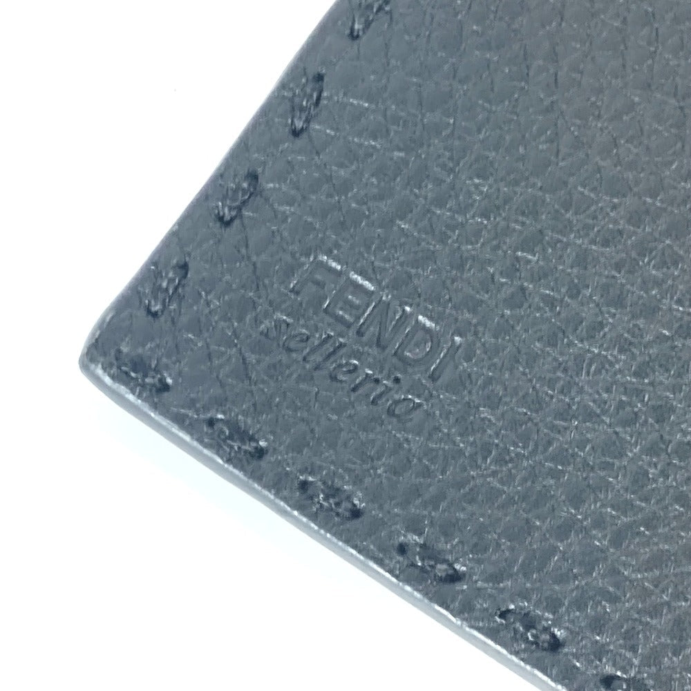 FENDI Long Wallet Purse 7M0186 leather black stitch Celeria unisex(Unisex) Used Authentic