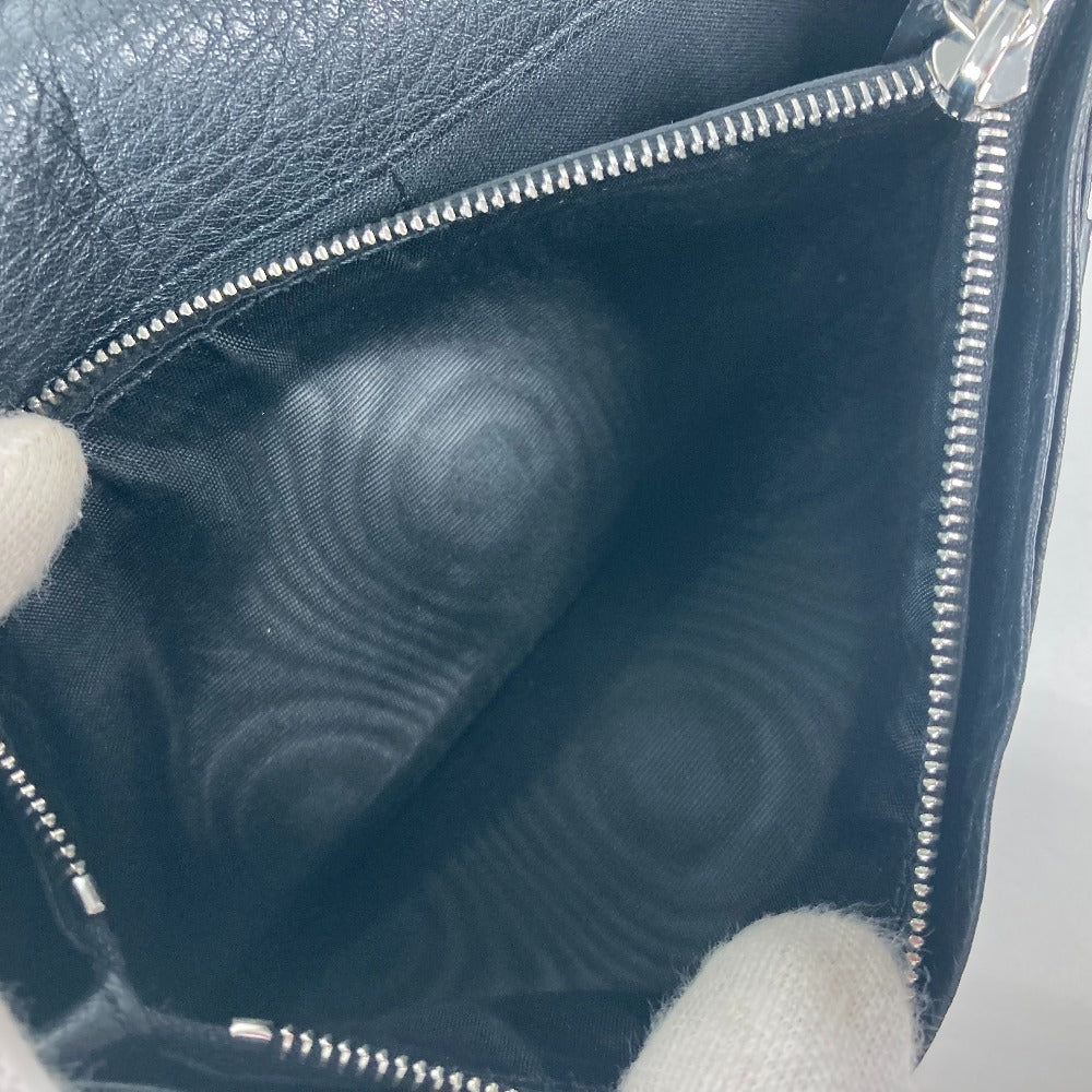 FENDI Long Wallet Purse 7M0186 leather black stitch Celeria unisex(Unisex) Used Authentic