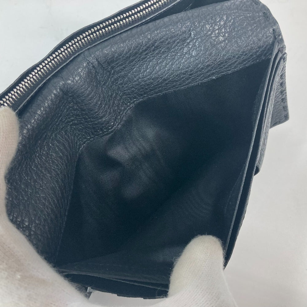 FENDI Long Wallet Purse 7M0186 leather black stitch Celeria unisex(Unisex) Used Authentic
