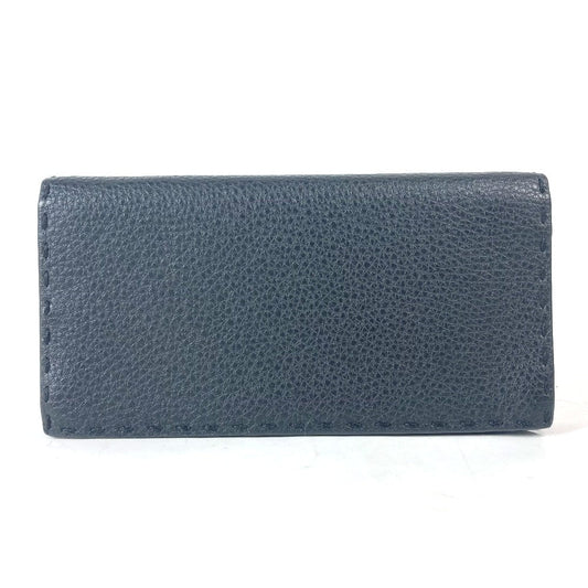 FENDI Long Wallet Purse 7M0186 leather black stitch Celeria unisex(Unisex) Used Authentic