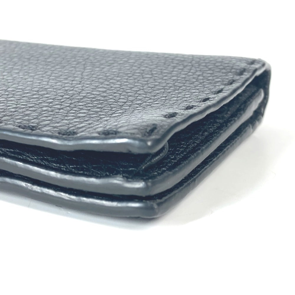 FENDI Long Wallet Purse 7M0186 leather black stitch Celeria unisex(Unisex) Used Authentic