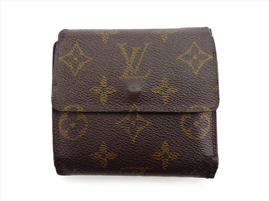 LOUIS VUITTON Bifold Wallet M61652 Brown beige gold Porte Monnaie Billets Cartes Credit