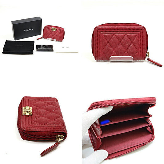 CHANEL Coin case Matt caviar skin Red Boy chanel
