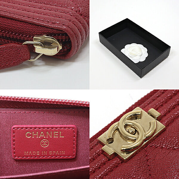 CHANEL Coin case Matt caviar skin Red Boy chanel