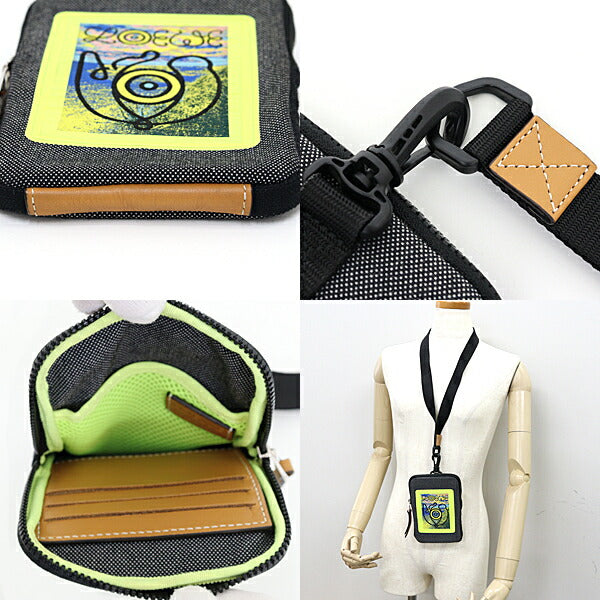 LOEWE Pouch canvas black Neck pouch EYE NATURE CASE