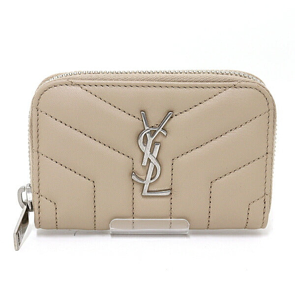 SAINT LAURENT Coin case 530836 leather Dark beige Cassandra