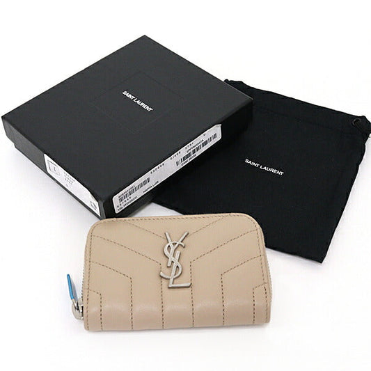 SAINT LAURENT Coin case 530836 leather Dark beige Cassandra