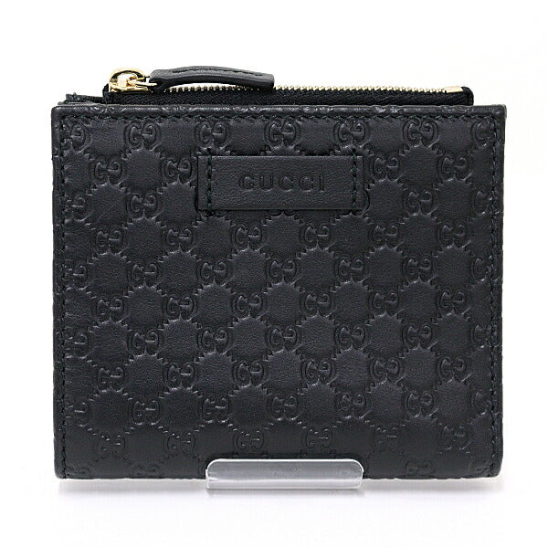 GUCCI Bifold Wallet 510318 Sima leather black Gucci Shima Micro Bifold Wallet