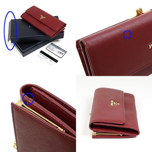 PRADA Long Wallet Purse 1ME306 Safiano leather Red Gamaguchi
