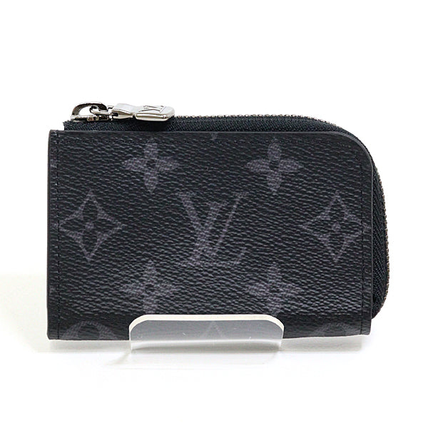 LOUIS VUITTON Coin case M63536 Monogram Eclipse, Leather black Portemonejour mens Used Authentic