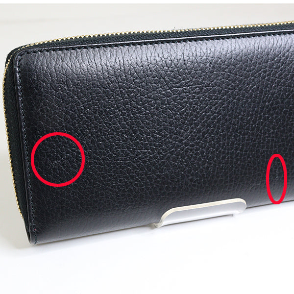 GUCCI Long Wallet Purse 456117 leather black Japan exclusive Double G zip around wallet Women Used Authentic