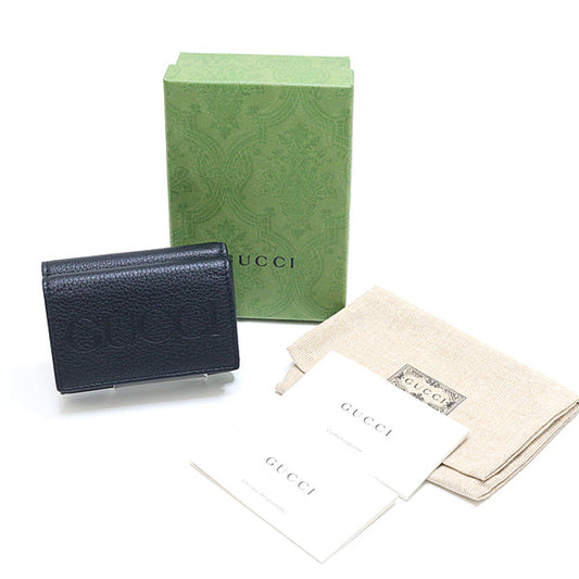 GUCCI Tri-fold wallet 736151 leather black Tri-fold wallet Women Used Authentic