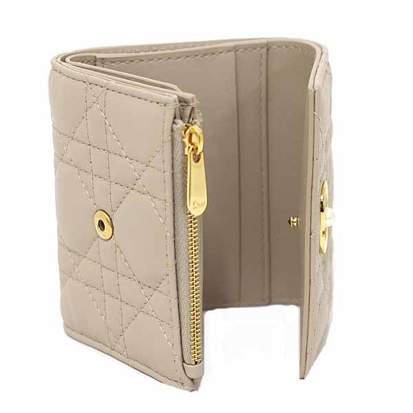 Dior Tri-fold wallet S3105UNJB lambskin beige Dior Jolie Hibiscus Wallet
