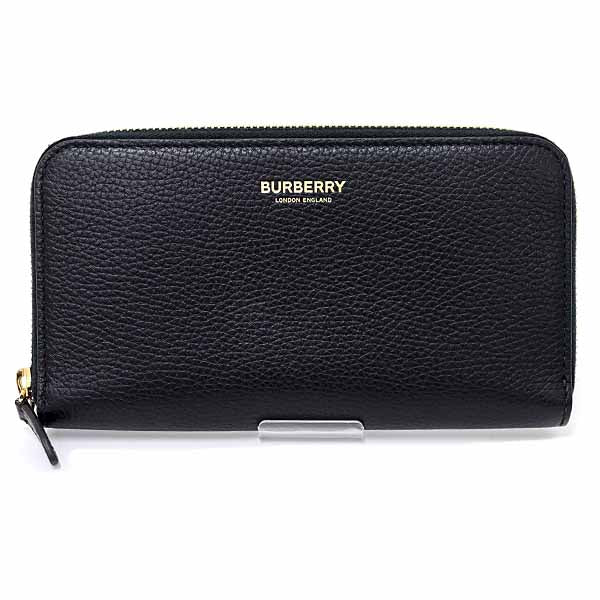 BURBERRY Long Wallet Purse 80840411 leather black Zip Around mens(Unisex) Used Authentic