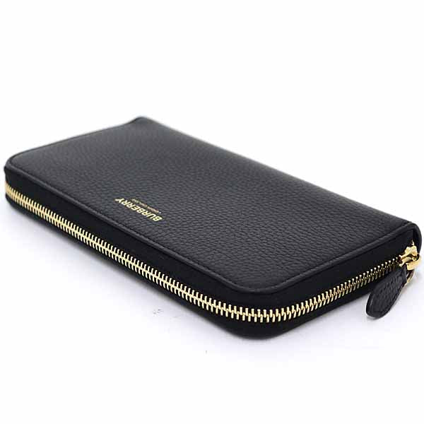 BURBERRY Long Wallet Purse 80840411 leather black Zip Around mens(Unisex) Used Authentic