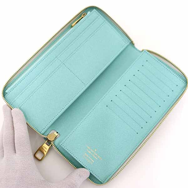LOUIS VUITTON Long Wallet Purse N40675 Damier canvas white Zippy wallet Vertical Women Used Authentic